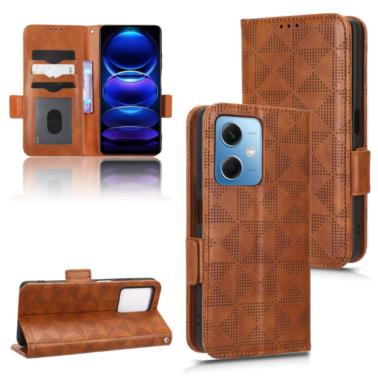 For Xiaomi Redmi Note 12 5G Global Symmetrical Triangle Leather Phone Case