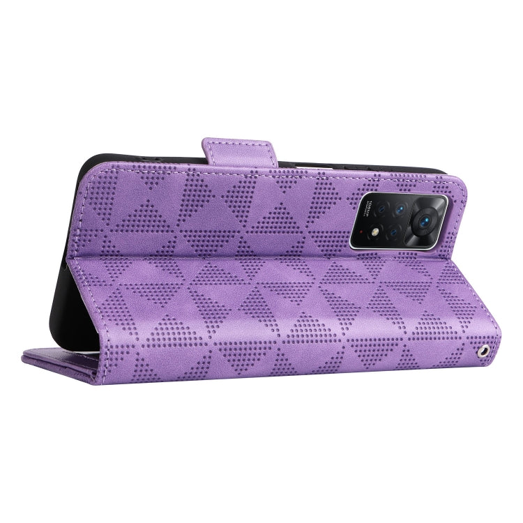 For Xiaomi Redmi Note 11 Pro Global Symmetrical Triangle Leather Phone Case