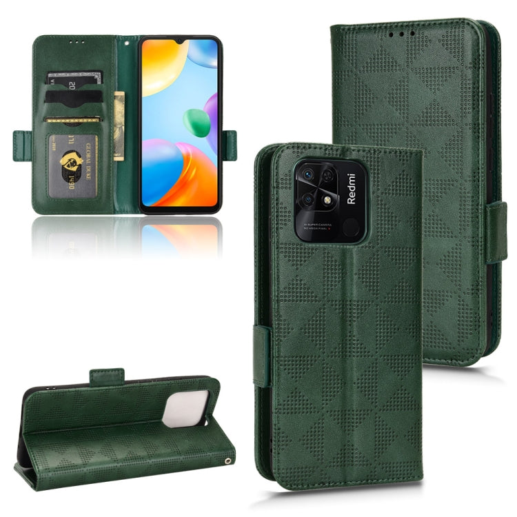 For Xiaomi Redmi 10C Symmetrical Triangle Leather Phone Case