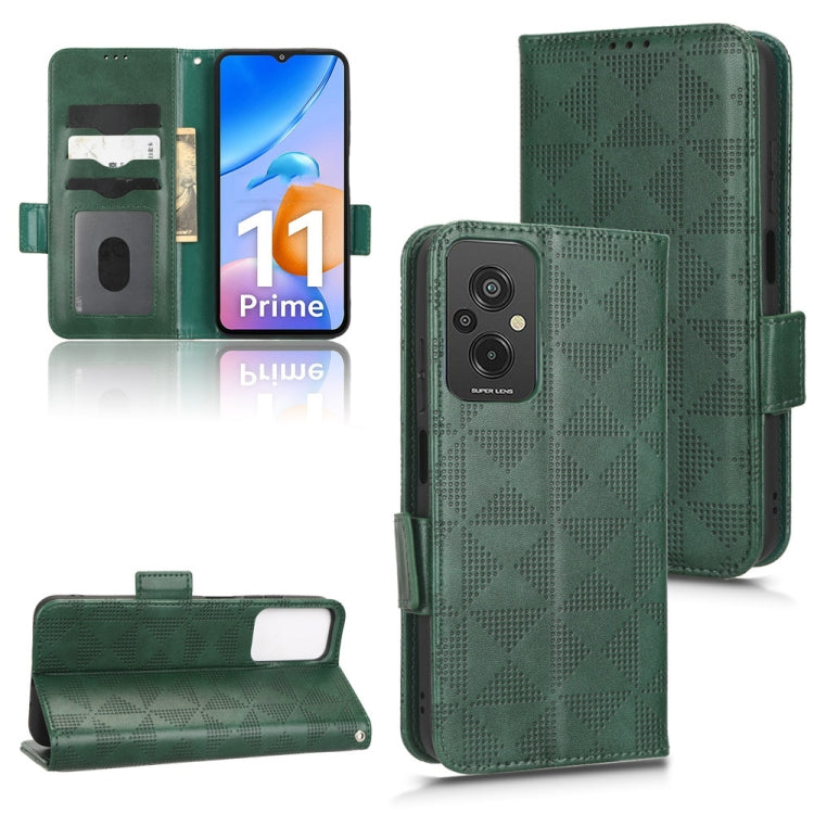 For Xiaomi Redmi 11 Prime 4G Symmetrical Triangle Leather Phone Case