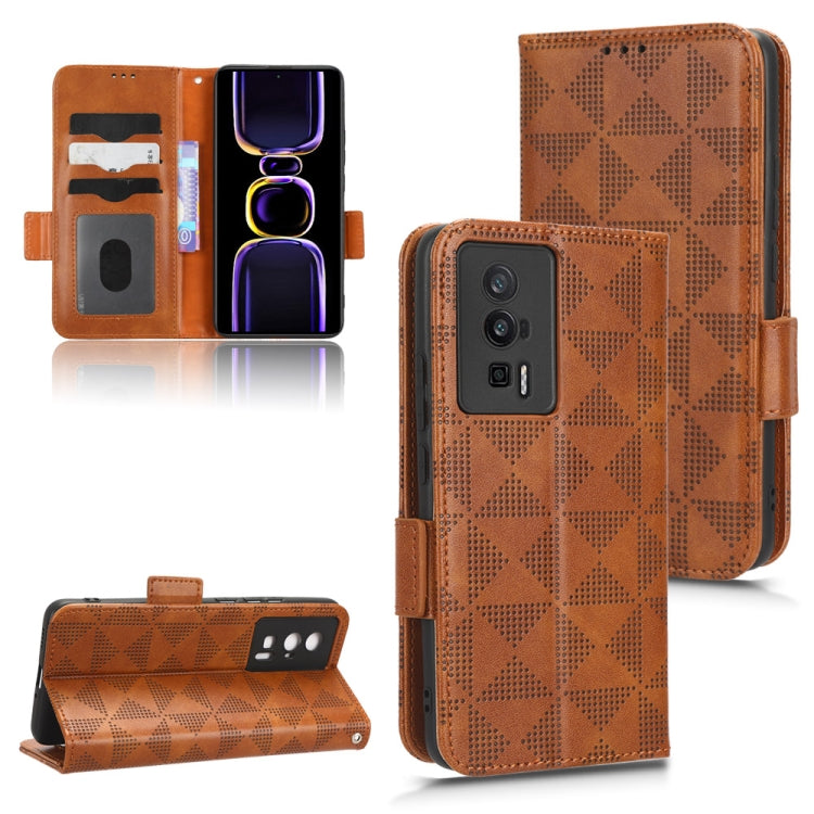 For Xiaomi Redmi K60 5G / K60 Pro Symmetrical Triangle Leather Phone Case