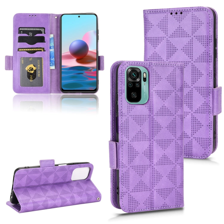 For Xiaomi Redmi Note 10 4G / 10S Symmetrical Triangle Leather Phone Case