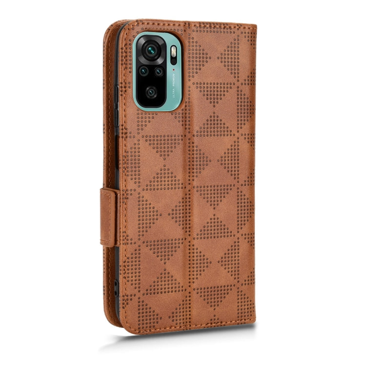 For Xiaomi Redmi Note 10 4G / 10S Symmetrical Triangle Leather Phone Case