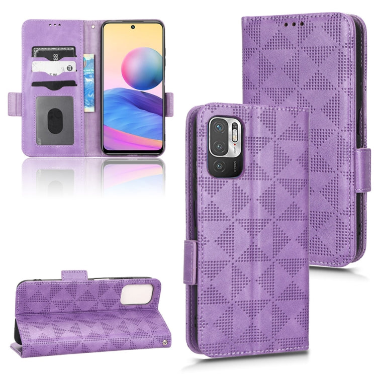 For Xiaomi Redmi Note 10 5G / 10T 5G Symmetrical Triangle Leather Phone Case