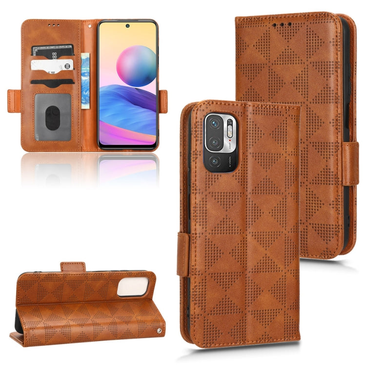 For Xiaomi Redmi Note 10 5G / 10T 5G Symmetrical Triangle Leather Phone Case