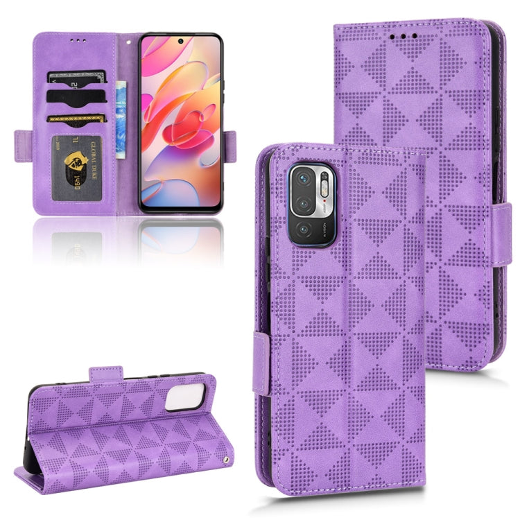 For Xiaomi Redmi Note 10 JE Symmetrical Triangle Leather Phone Case
