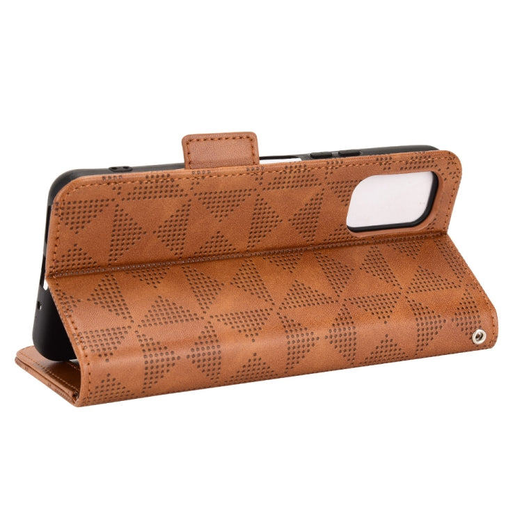 For Xiaomi Redmi Note 10 JE Symmetrical Triangle Leather Phone Case