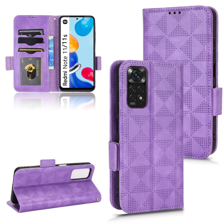 For Xiaomi Redmi Note 11 4G Global Symmetrical Triangle Leather Phone Case