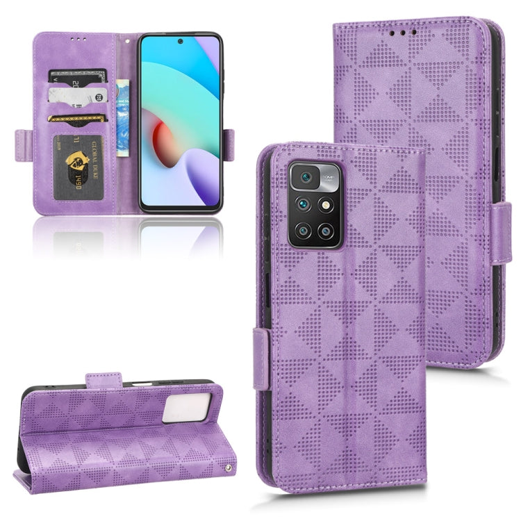 For Xiaomi Redmi 10 5G / Note 11E Symmetrical Triangle Leather Phone Case