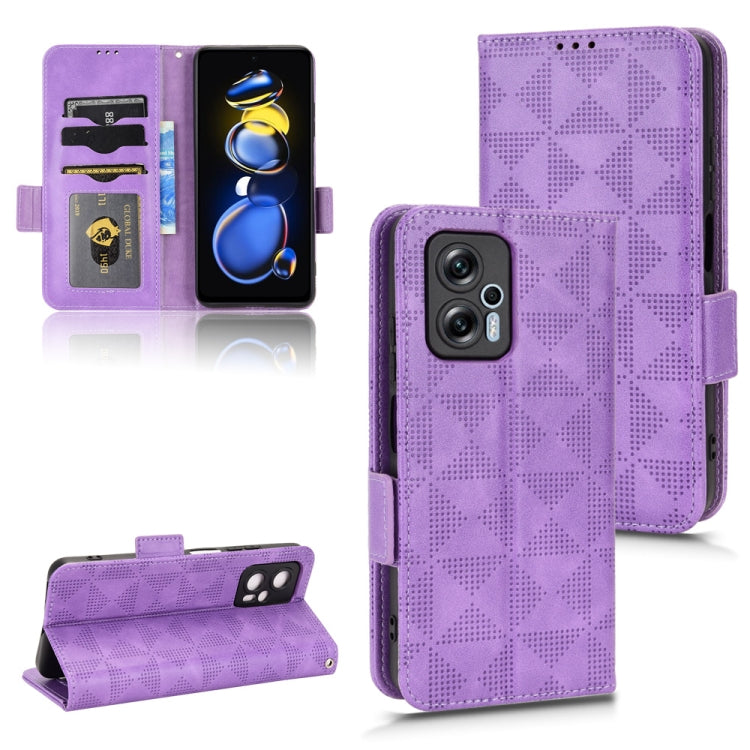 For Xiaomi Redmi Note 11T Pro Symmetrical Triangle Leather Phone Case