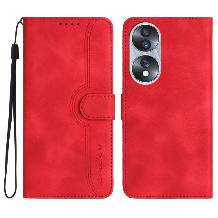 For Honor 70 Heart Pattern Skin Feel Leather Phone Case