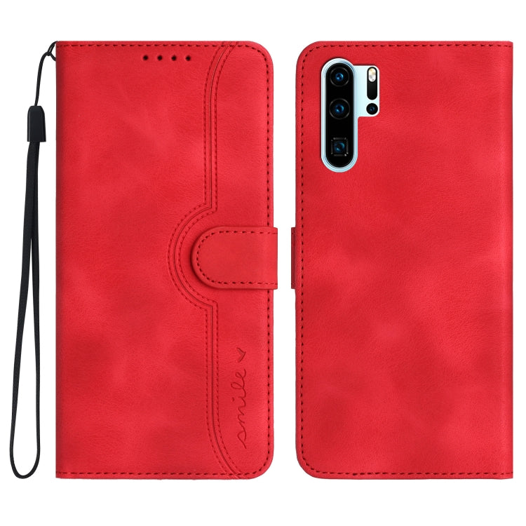 For Huawei P30 Pro Heart Pattern Skin Feel Leather Phone Case