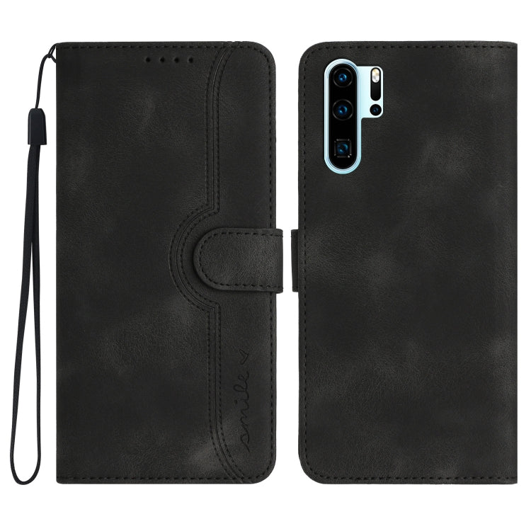 For Huawei P30 Pro Heart Pattern Skin Feel Leather Phone Case