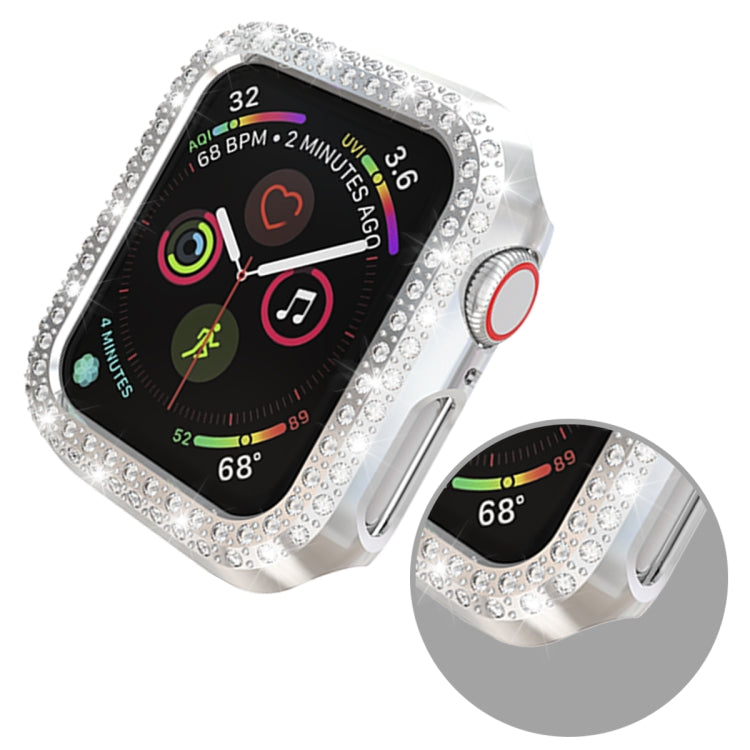 For Apple Watch Series 5 & 4 44mm Double Row Diamonds PC Protective Case
