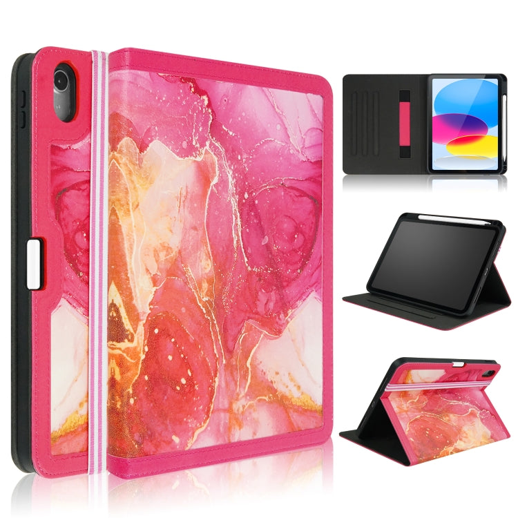For iPad 10th Gen 10.9 2022 Marble Pattern Stitching Leather Tablet Case