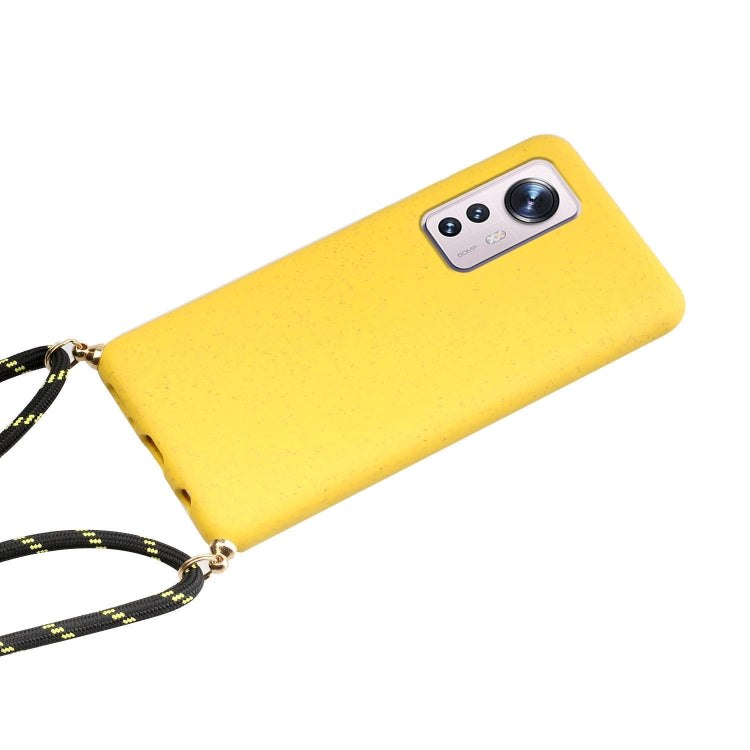 For Xiaomi 12 / 12X Wheat Straw Material + TPU Phone Case with Lanyard