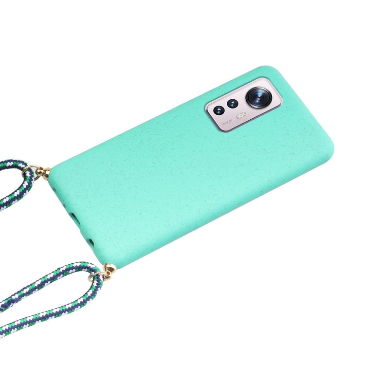 For Xiaomi 12 / 12X Wheat Straw Material + TPU Phone Case with Lanyard