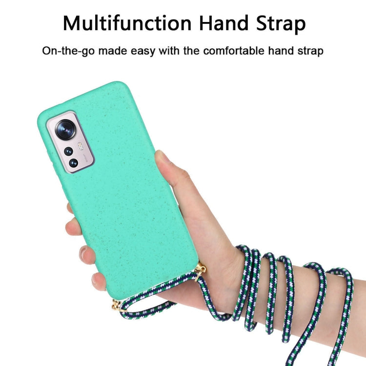 For Xiaomi 12 / 12X Wheat Straw Material + TPU Phone Case with Lanyard