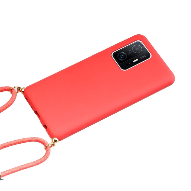 For Xiaomi 11T / 11T Pro Wheat Straw Material + TPU Phone Case with Lanyard