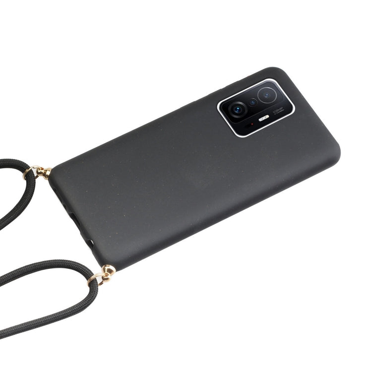 For Xiaomi 11T / 11T Pro Wheat Straw Material + TPU Phone Case with Lanyard