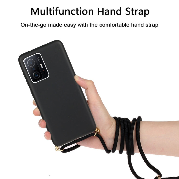 For Xiaomi 11T / 11T Pro Wheat Straw Material + TPU Phone Case with Lanyard