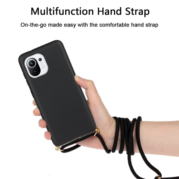 For Xiaomi Mi 11 Lite Wheat Straw Material + TPU Phone Case with Lanyard