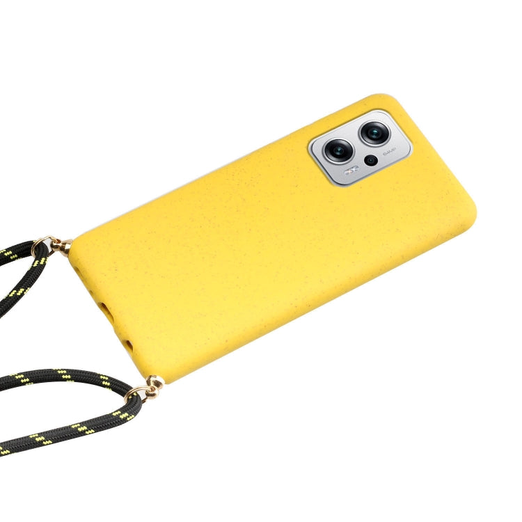 For Xiaomi Redmi Note 11 Pro+ 5G Wheat Straw Material + TPU Phone Case with Lanyard