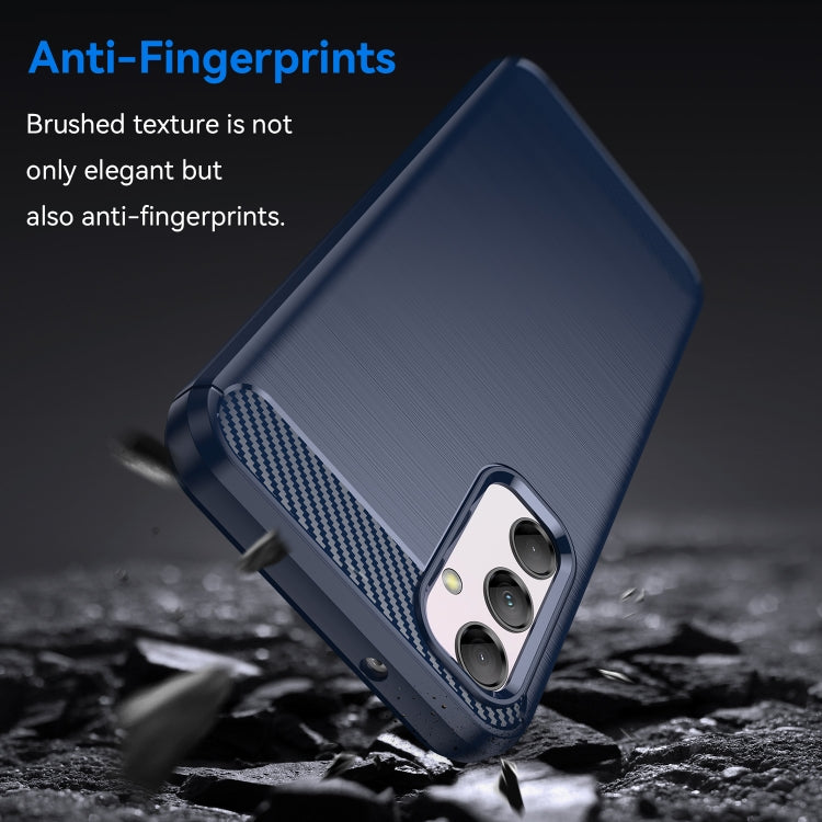 For Samsung Galaxy M14 5G Brushed Texture Carbon Fiber TPU Phone Case