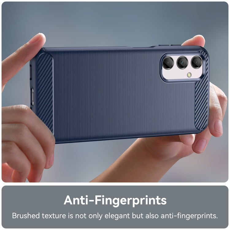 For Samsung Galaxy M14 5G Brushed Texture Carbon Fiber TPU Phone Case