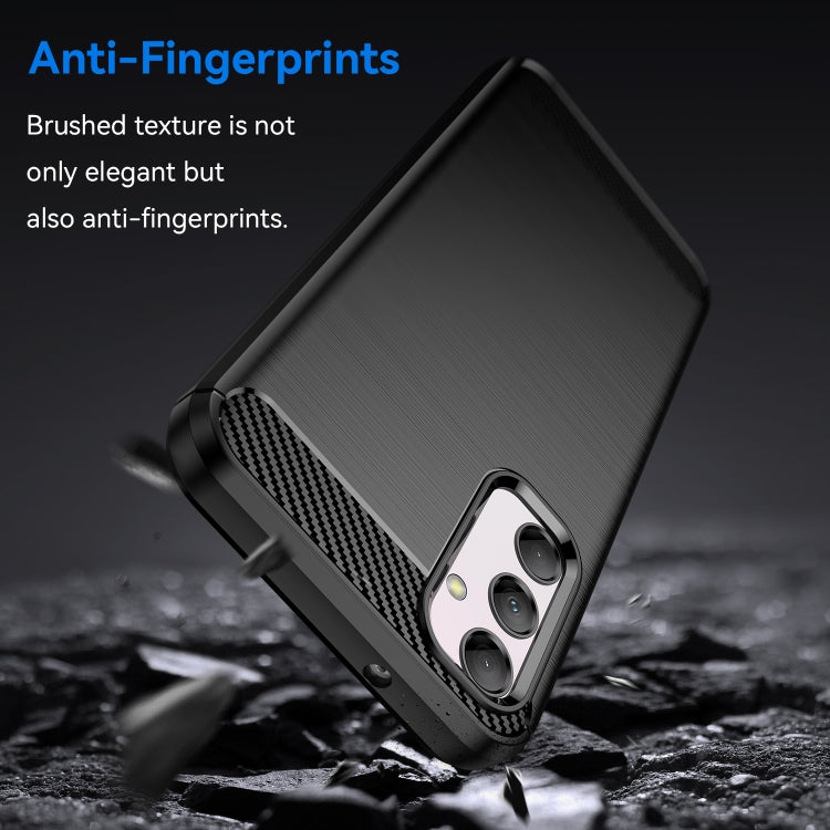 For Samsung Galaxy M14 5G Brushed Texture Carbon Fiber TPU Phone Case