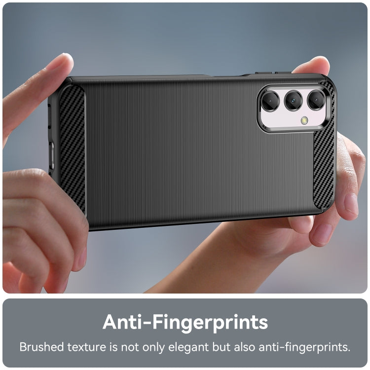 For Samsung Galaxy M14 5G Brushed Texture Carbon Fiber TPU Phone Case