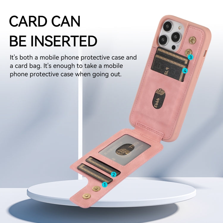 For iPhone 14 Pro Armor Ring Wallet Back Cover Phone Case