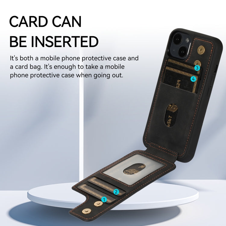 For iPhone 14 Plus Armor Ring Wallet Back Cover Phone Case