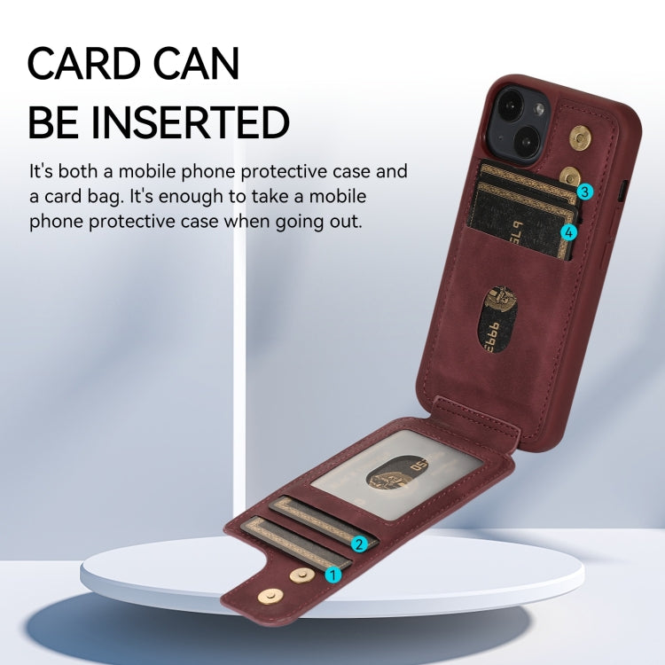 For iPhone 14 Plus Armor Ring Wallet Back Cover Phone Case