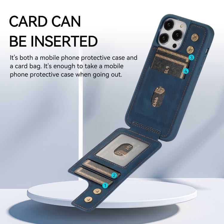 For iPhone 14 Pro Max Armor Ring Wallet Back Cover Phone Case