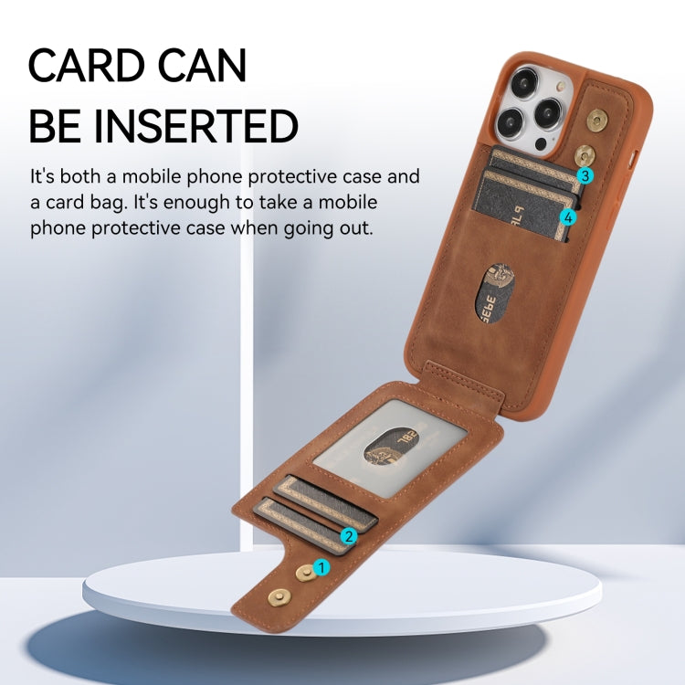 For iPhone 14 Pro Max Armor Ring Wallet Back Cover Phone Case