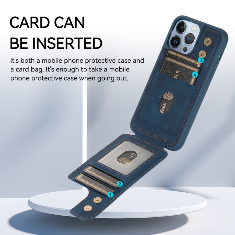 For iPhone 13 Pro Armor Ring Wallet Back Cover Phone Case