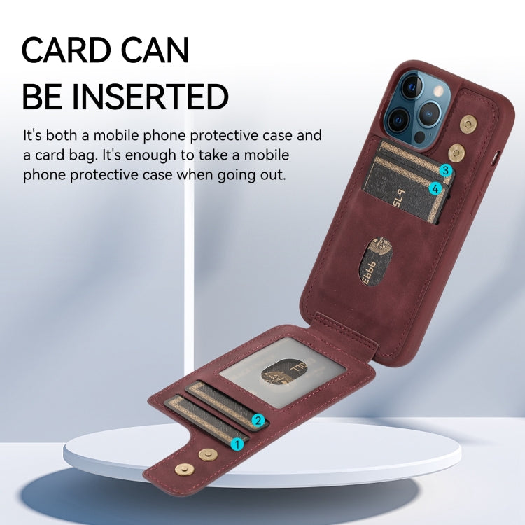 For iPhone 12 / 12 Pro Armor Ring Wallet Back Cover Phone Case