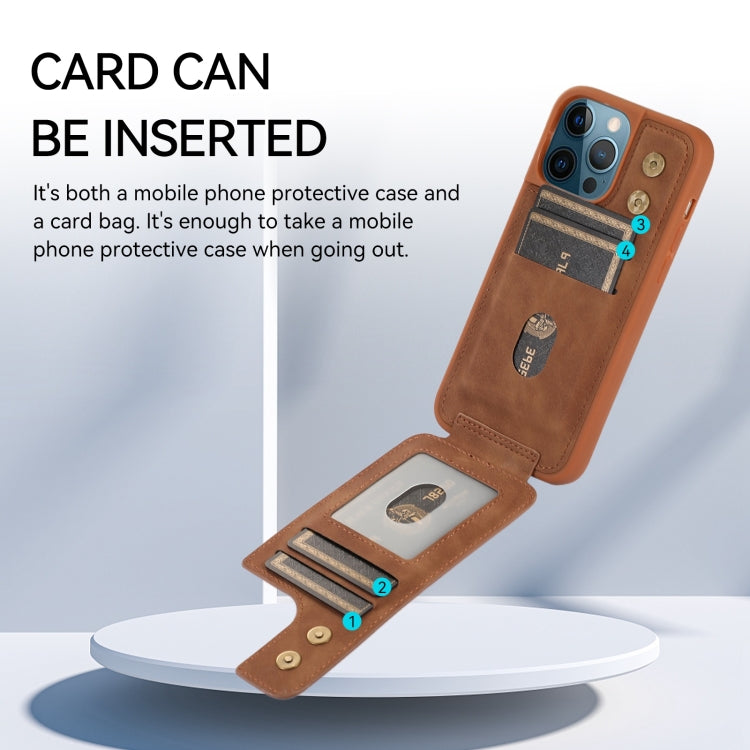 For iPhone 12 / 12 Pro Armor Ring Wallet Back Cover Phone Case