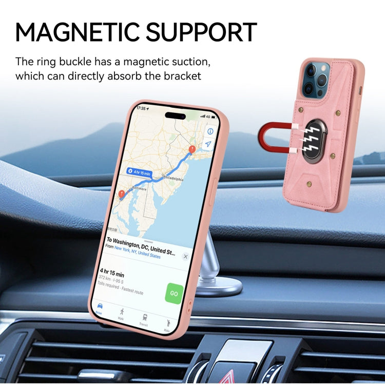 For iPhone 11 Pro Armor Ring Wallet Back Cover Phone Case