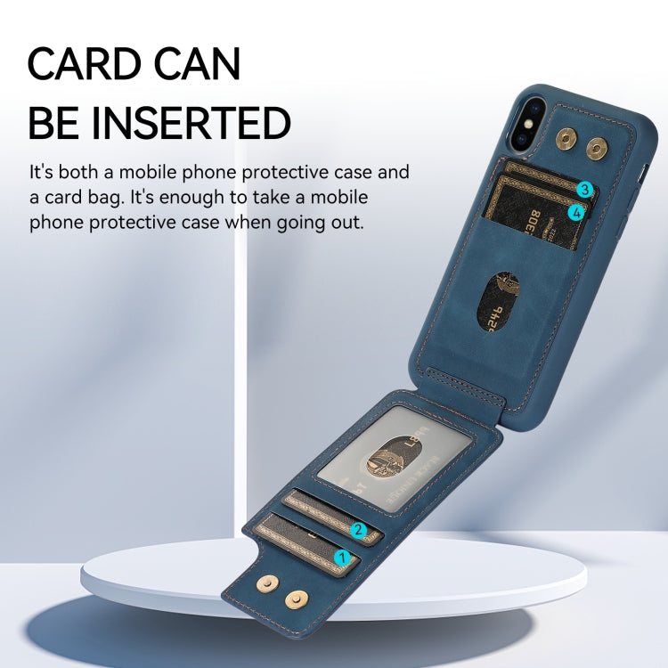 For iPhone X / XS Armor Ring Wallet Back Cover Phone Case