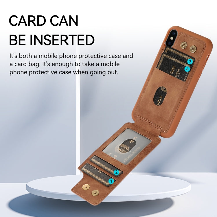 For iPhone X / XS Armor Ring Wallet Back Cover Phone Case