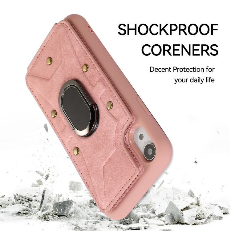 For iPhone XR Armor Ring Wallet Back Cover Phone Case
