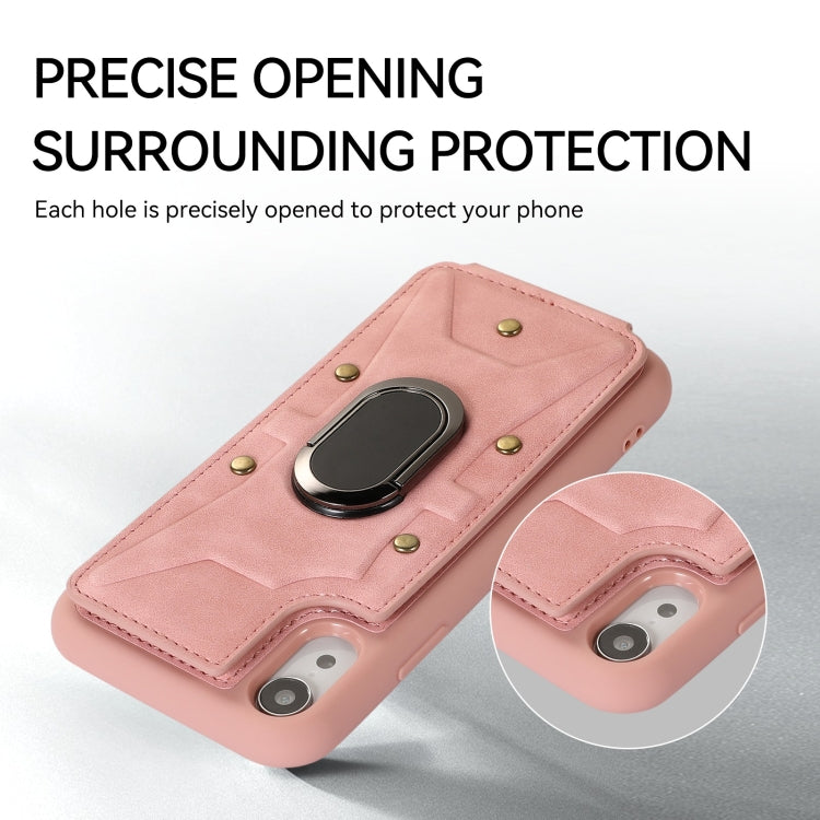 For iPhone XR Armor Ring Wallet Back Cover Phone Case
