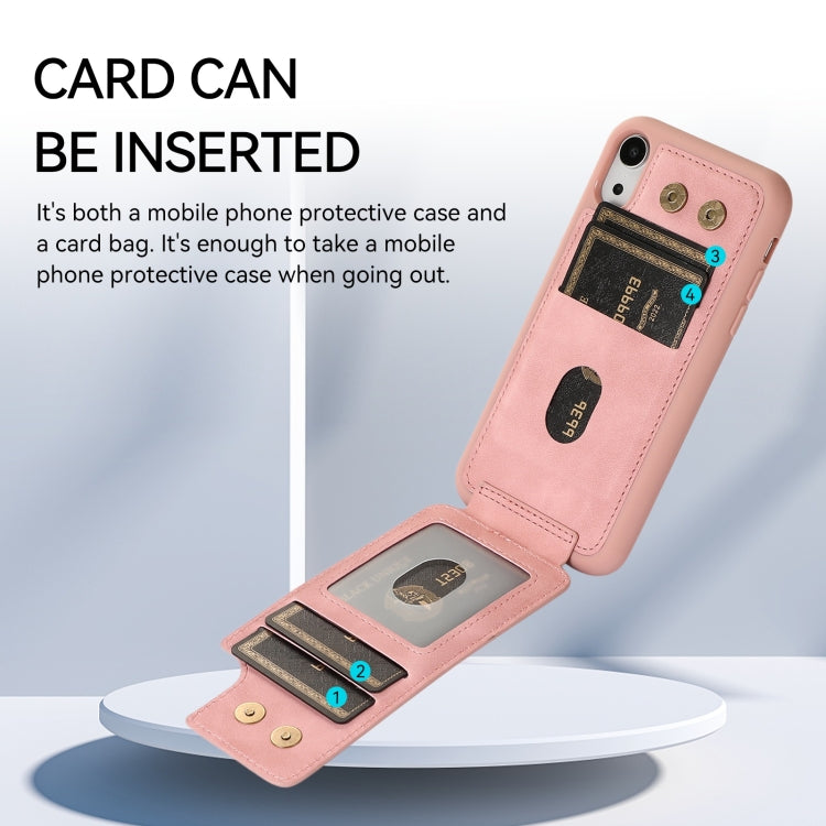 For iPhone XR Armor Ring Wallet Back Cover Phone Case