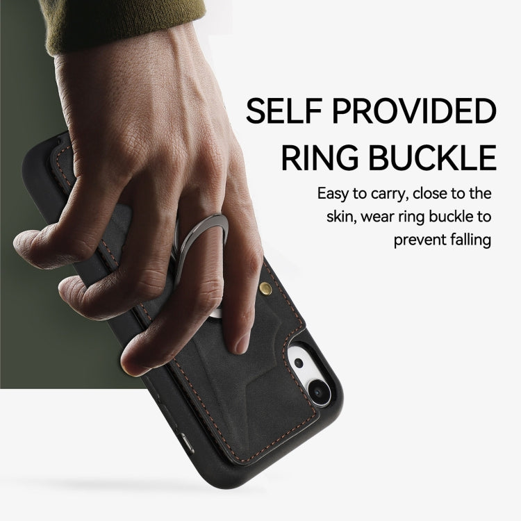 For iPhone XR Armor Ring Wallet Back Cover Phone Case