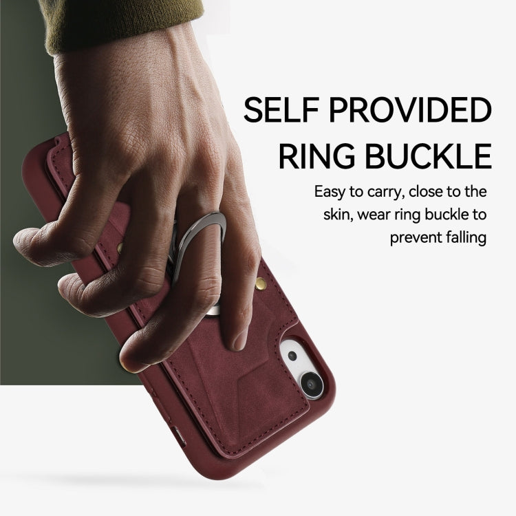 For iPhone XR Armor Ring Wallet Back Cover Phone Case