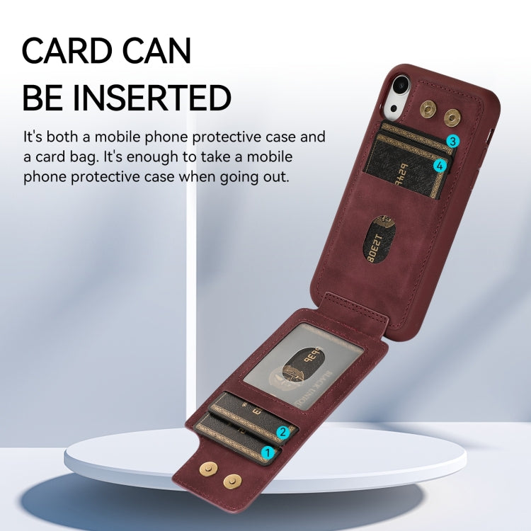 For iPhone XR Armor Ring Wallet Back Cover Phone Case
