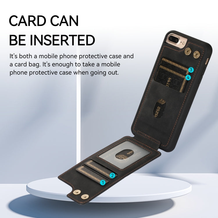 For iPhone SE 2022 / 2020 / 8 / 7 Armor Ring Wallet Back Cover Phone Case