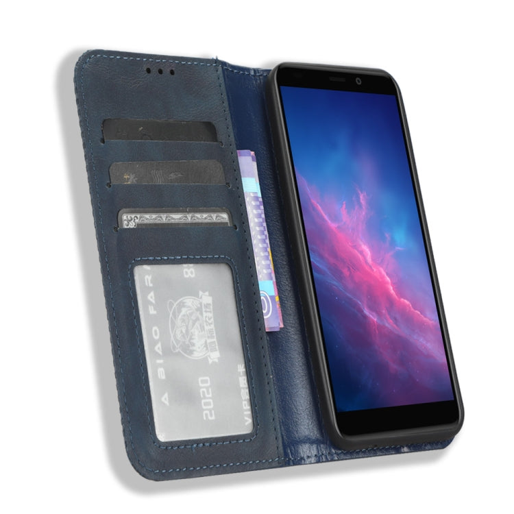 For Cloud Mobile Stratus C7 Magnetic Buckle Retro Texture Leather Phone Case